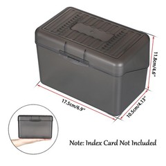 BTSKY 1 Pack 4 x 6 inch Index Card Box-Index 4X6 Inch-1 Pack, Grey