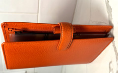 Rare HTF Filofax Orange Leather Finsbury Personal Organizer Planner 7.5″Ht 5.25W