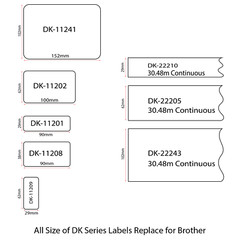 Labels Compatible with Brother DK-2243 DK-2210 DK-2205 DK-1241 DK-1209 1208 1202