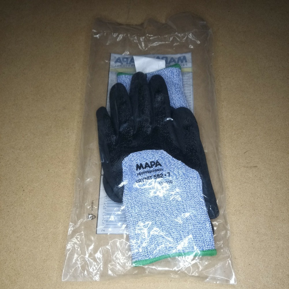 MAPA Krynit 582 Nitrile 3/4 Coated HDPE Gloves, Cut Level A4, Size 7