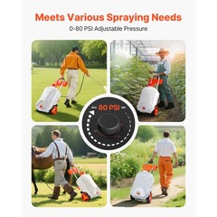 10 Gal Battery Powered Sprayer with Cart Wheeled 0-80 PSI Electric Weed Sprayer