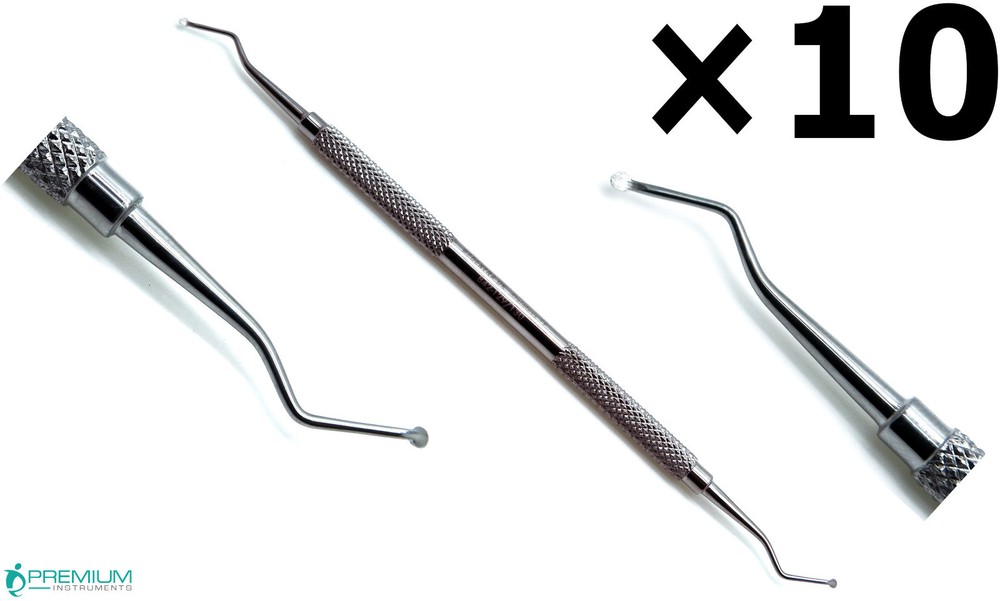 10 Pcs Premium Excavator Spoon 1.8mm, 129/130 Dental Restorative Instruments
