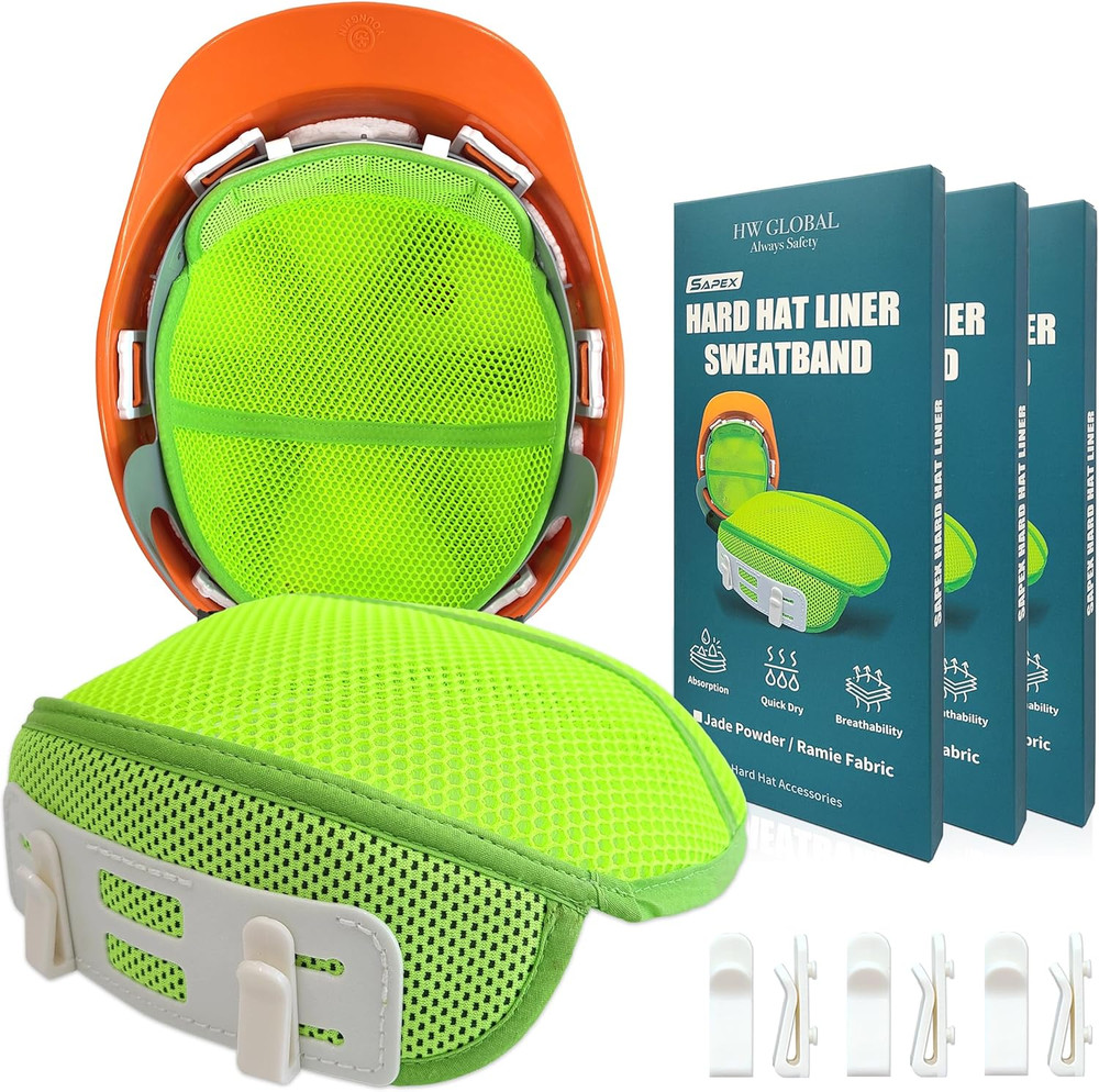 3PCS Hard Hat Liner Sweatband Work Safety Helmet Accessories Washable Cool Mesh