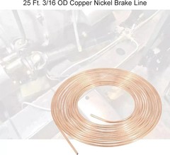 25 Ft. 3/16 OD Copper Nickel Brake Line, Rustproof Brake Line Tubing Coil and