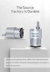 JGB37-520 DC 6V 12V 24V Reduction Gear Motor 7RPM-960RPM Large Torque GearBox