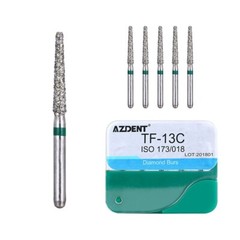 100Pcs AZDENT Dental Diamond Burs High Speed Handpiece Friction Grip 20 Types