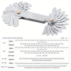 Multi-Size Thread Gauge – Metric & Imperial for Screw Thread Measurement（52pc）