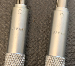 Original Equip. Mfg. 4PC Set of Small Hole Gages 0.125-0.500 Made in Japan