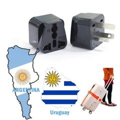 2 Pack US to Argentina Uruguay Brazil Australia Travel Adapter Plug Black