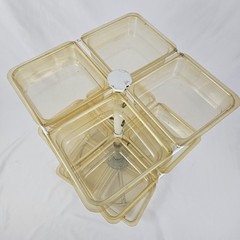 Vintage 3 Tier Rotating Organizer Lazy Susan Style Acrylic Steel Retro MCM