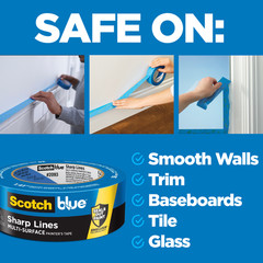 ScotchBlue Sharp Lines Painter’s Tape (2093): 1.41 in. x 60 yds. (Blue) [8-pack]