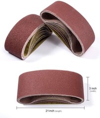 3×21 Sanding Belts Aluminum Oxide for Belt Sander Wood Metal Grinding