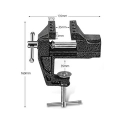 Mini Desktop Vise Dark Textured Finish Mini Bench Vise Cast Metal