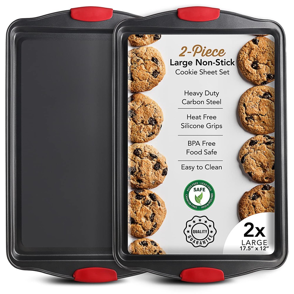 Eatex Nonstick Baking Sheet Set, 2-Piece 2 Piece Set Sorted, Black