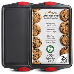 Eatex Nonstick Baking Sheet Set, 2-Piece 2 Piece Set Sorted, Black