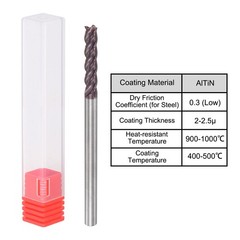 6mm Dia 6mm Shank 100mm HRC55 Carbide AlTiN Coated 4 Flute Square End Mill
