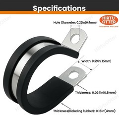 10 PCS 1-3/8 Inch 304 Stainless Steel Cable Clamps (34mm), Silver