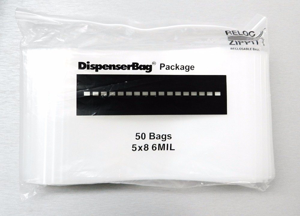 50 Reloc Zippit Bags 5×8 Heavy Duty 6 Mil Thick Strong Reclosable Clear 5″ x 8″