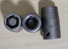 Lot of 10 QUAL TOOL MAGNETIC 5/16″ 1/4″ Square Drive 6 Point Standard Socket,