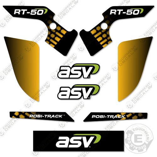 Fits ASV RT-50 Decal Kit Skid Steer Replacement Stickers – 7 YEAR 3M VINYL!