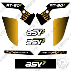 Fits ASV RT-50 Decal Kit Skid Steer Replacement Stickers – 7 YEAR 3M VINYL!