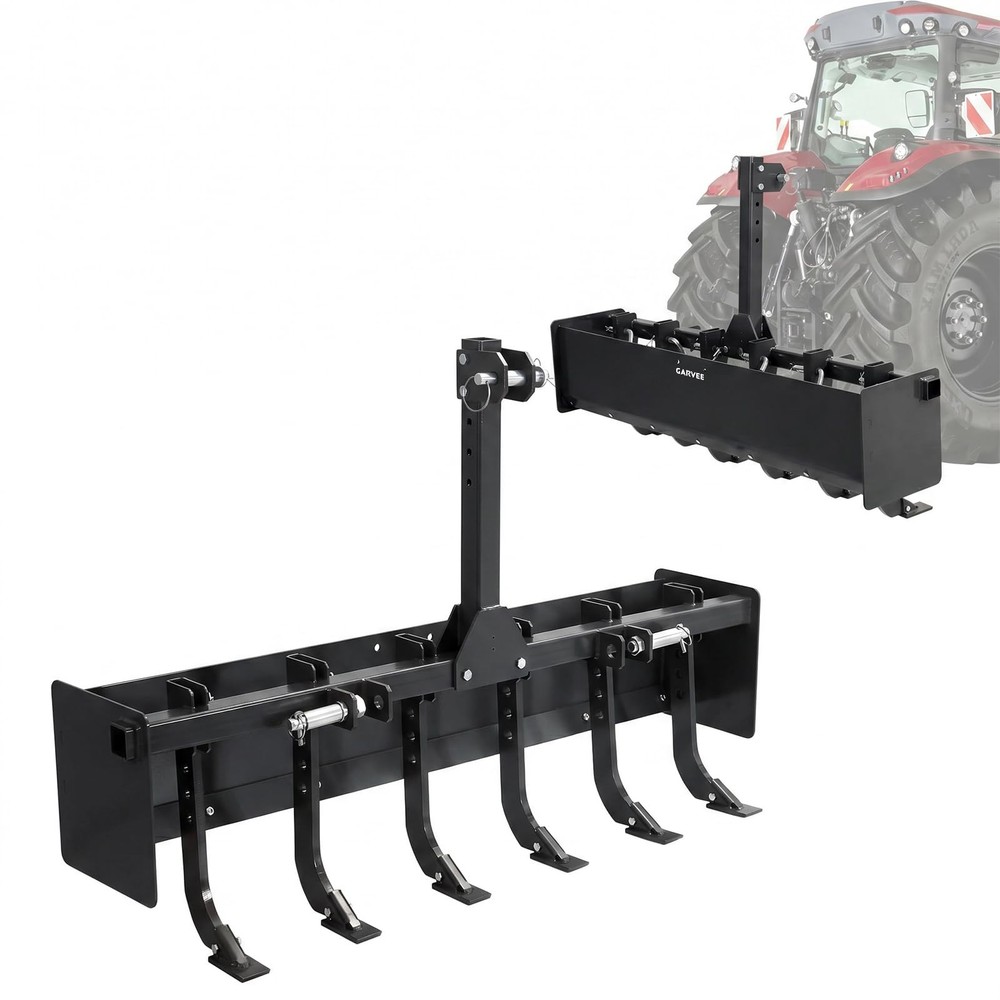 55″ Tow Behind Box Scraper Box Blade 3-Point Quick Hitch Fit Cat 0 Cat 1 Tractor