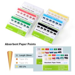 Dental Endo Gutta Absorbent Paper Points Fiber Taper 0.02/0.04/0.06 15#-40#