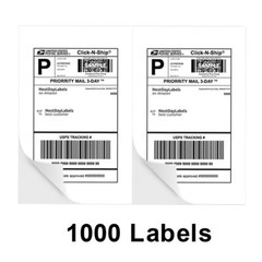 1000 Address Shipping Labels Half Sheet 8.5×5.5 Self Adhesive for Laser & Inkjet