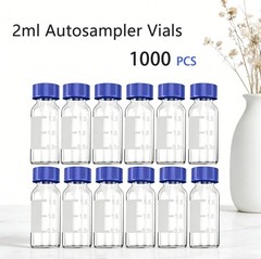1000pcs 2mL Autosampler Vials Glass Vials HPLC Lab Vial 9-425 with Screw Cap Kit