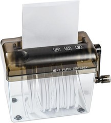 Quiet Hand-Powered Paper Shredder – Portable Document Shredder in Mini Black