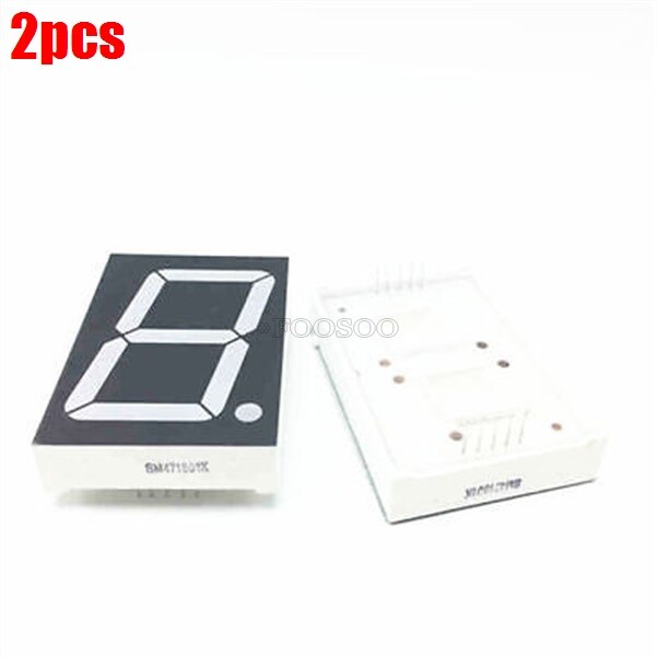2Pcs Common Cathode Led Display 7 Segment 1.8 Inch 1 Digit Green fr