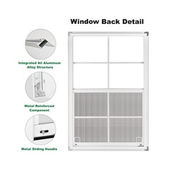 24″ x 36″ Shed Windows 2 Pack, Small Sliding Window with Tempered Glass & Met…