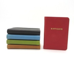 BIRTHDAYS Mini Datebook Notebook Leather Bound Soft Cover Perpetual Calendar