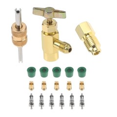 7/16″ Female to 1/4″ Male Brass Can Tap Adapter With Leak Saver R290 R600a New