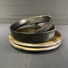 Bianchi Duty Belt Size 34″ Waist 1.5″ Wide Black Basketweave Leather