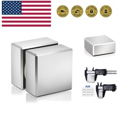 Ultra-Strong Neodymium Block Magnets 40x40x20mm – 2 Pack for Lifting & Holding