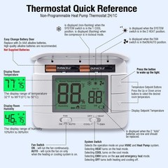 Garystat Non-Programmable Heat Pump Thermostat for House 2 Heat/1 Cool, with …