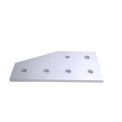 Lot of 6 80/20 4320 Angled Flat Plates, 15-Series, 6-Hole, 6in x 3in x 0.250in