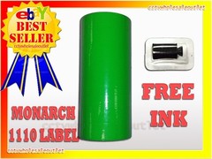 FLUORESCENT GREEN LABEL FOR MONARCH 1110 PRICING GUN 1 SLEEVE=16ROLLS