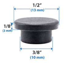 3/8″ Solid Rubber Push In Feet Fits 3/8″ Hole 1/8″ Height 5/8″ OD