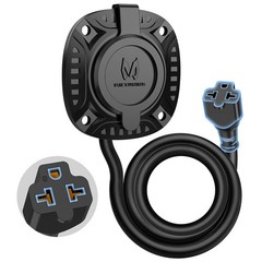 20A 125V AC Port Plug,12AWG Heavy-Duty RV Shore Power Inlet Socket with 5-in-1