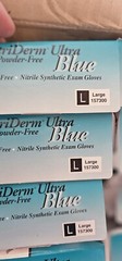 Gloves NITRIDERM BLUE NITRILE, LARGE, 100/BOX x 10 BOXES (1000) 157300 **see