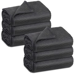 6 Heavy Duty Moving Packing Blankets Ultra Thick Pro 72″ x 80″ Furniture Pads