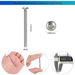 50 Pcs Extra Long Outlet Screws 6#-32 X 1-1/2 Inches for Wall Plates