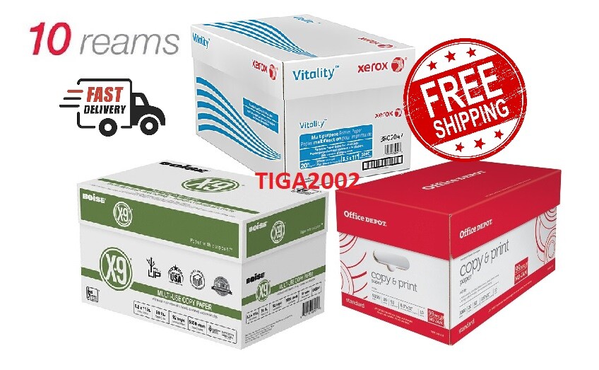 *NEW* Case Copy Printer Printing Paper 8 1/2 x 11 Letter Size 10 Reams 5000 Shts