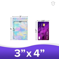 200 Quantity STASHIELD Holographic Smell Proof Mylar Bags Resealable Packaging