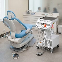 Unidad de entrega portatil succión jeringa compresor de aire dental 4 hoyos USA