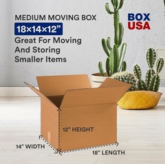 BOX USA Moving Boxes Medium 18″L x 14″W x 12″H 10-Pack