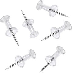 200 Pcs Push Pins Tacks, Thumb Tacks for Wall, Clear Plastic Head, Steel Point