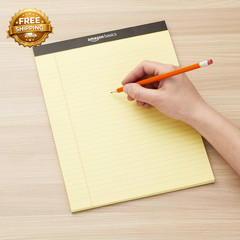 Wide Ruled Lined Writing Pads 8.5″ X 11.75″ Canary 12-Pack of 50 Perforated Shee